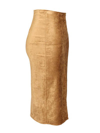 Forte_Forte Women Stretch Velvet Pencil Skirt