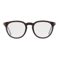 Tom Ford Eyeglasses Round Full Rim, Black Frame and Clear Blue Light Block Lens FT5905-B005