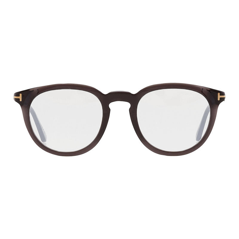 Tom Ford Eyeglasses Round Full Rim, Black Frame and Clear Blue Light Block Lens FT5905-B005