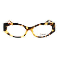 Versace Eyeglasses Oval Full Rim, Havana Grey Frame and Clear Demo Lenses Lens VE33695498