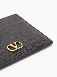 Valentino Garavani Women Vlogo Signature Grainy Calfskin Card Holder