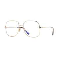 Tom Ford Tom Ford Eyeglasses Square Full Rim, Shiny Rose Gold Frame and Clear Blue Light Block Lens FT6048-B028
