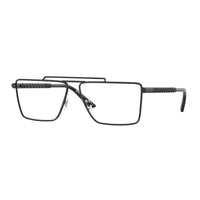 Versace Eyeglasses Rectangle Full Rim, Matte Black Frame and Clear Demo Lenses Lens VE12951433
