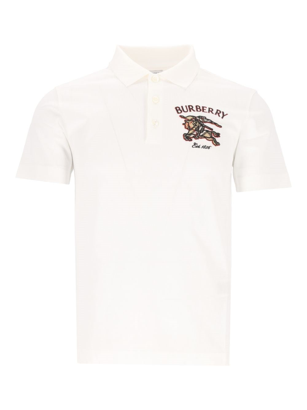 Burberry Men Cotton Polo Shirt With Knight Check