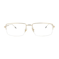 Montblanc Eyeglasses Rectangle Semi Rim, Silver Frame and Clear Demo Lens Lens MB0113O001