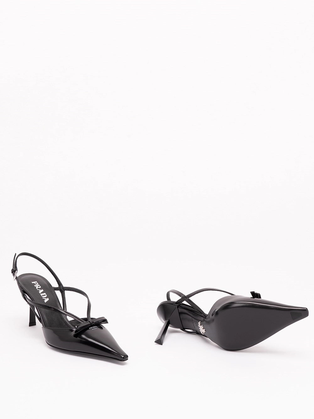 Prada Women Brushed Leather Slingback Pumps