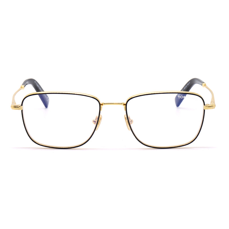 Tom Ford Tom Ford Eyeglasses Square Full Rim, Shiny Black Enamel Frame and Clear Demo Lenses Lens FT5748-B001