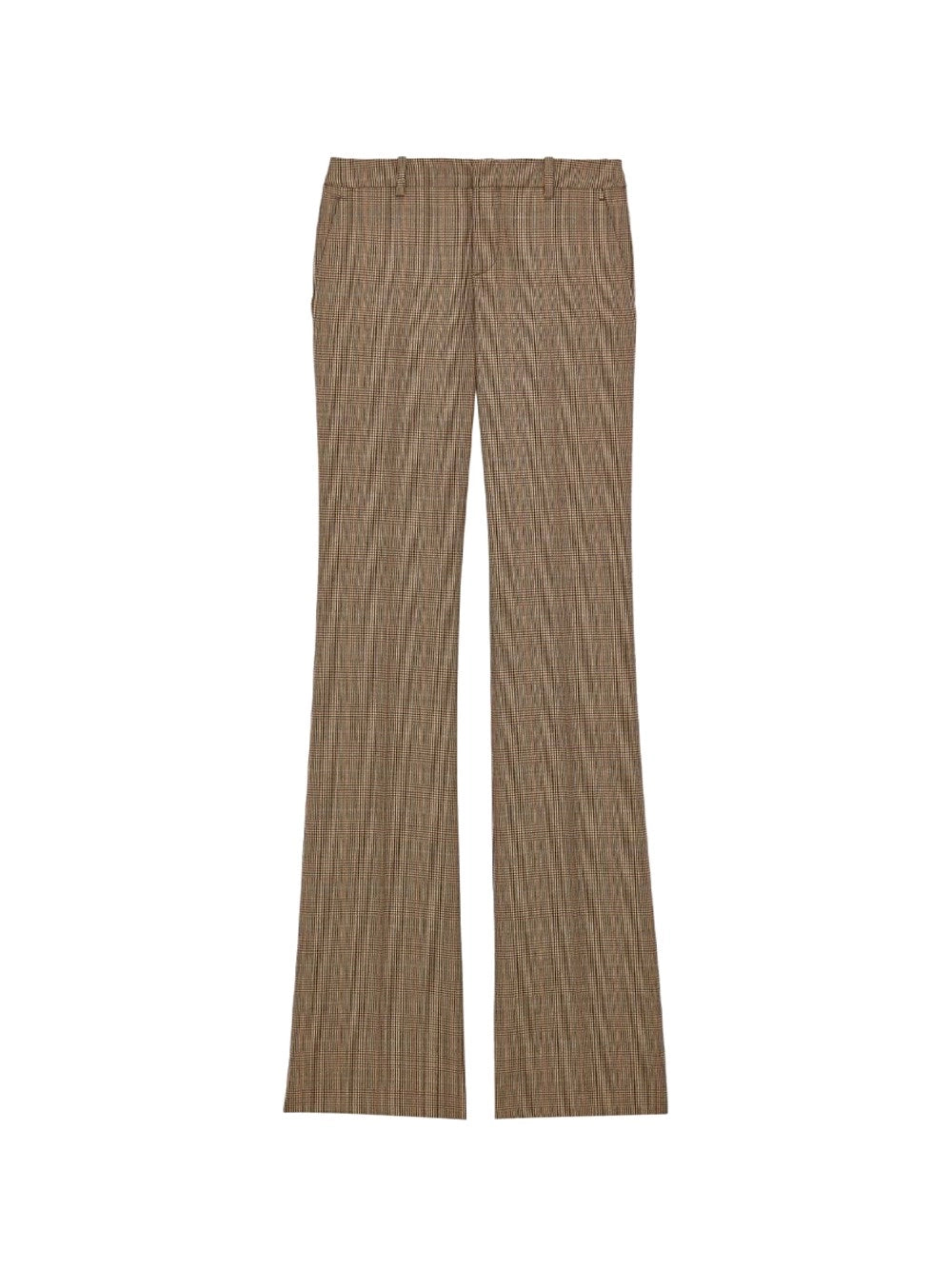 Saint Laurent Women Flared Pants In Puppytooth Prince Of Wales Wool