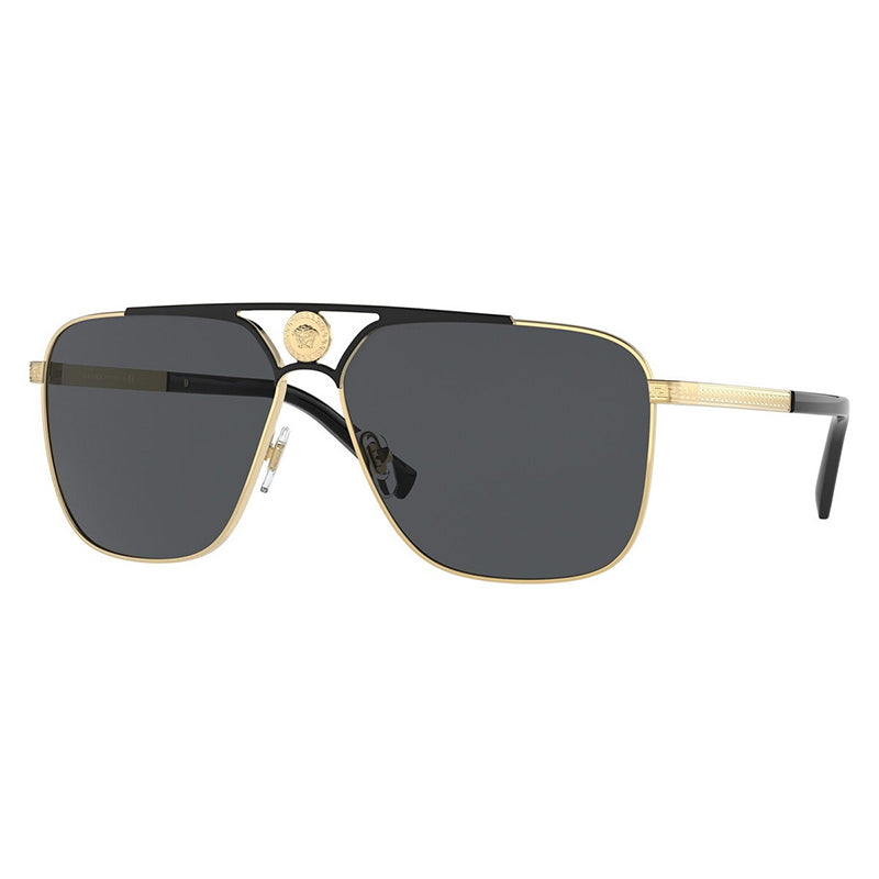 Versace Versace Sunglasses Square Full Rim, Gold Matte Black Frame and Dark Grey Lens VE2238143687