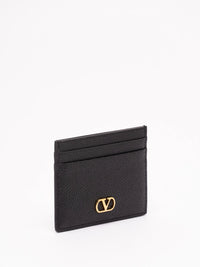 Valentino Garavani Women Vlogo Signature Grainy Calfskin Card Holder