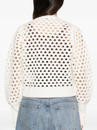 Blumarine Blumarine Women Openwork Wool Cardigan With 3D Rose