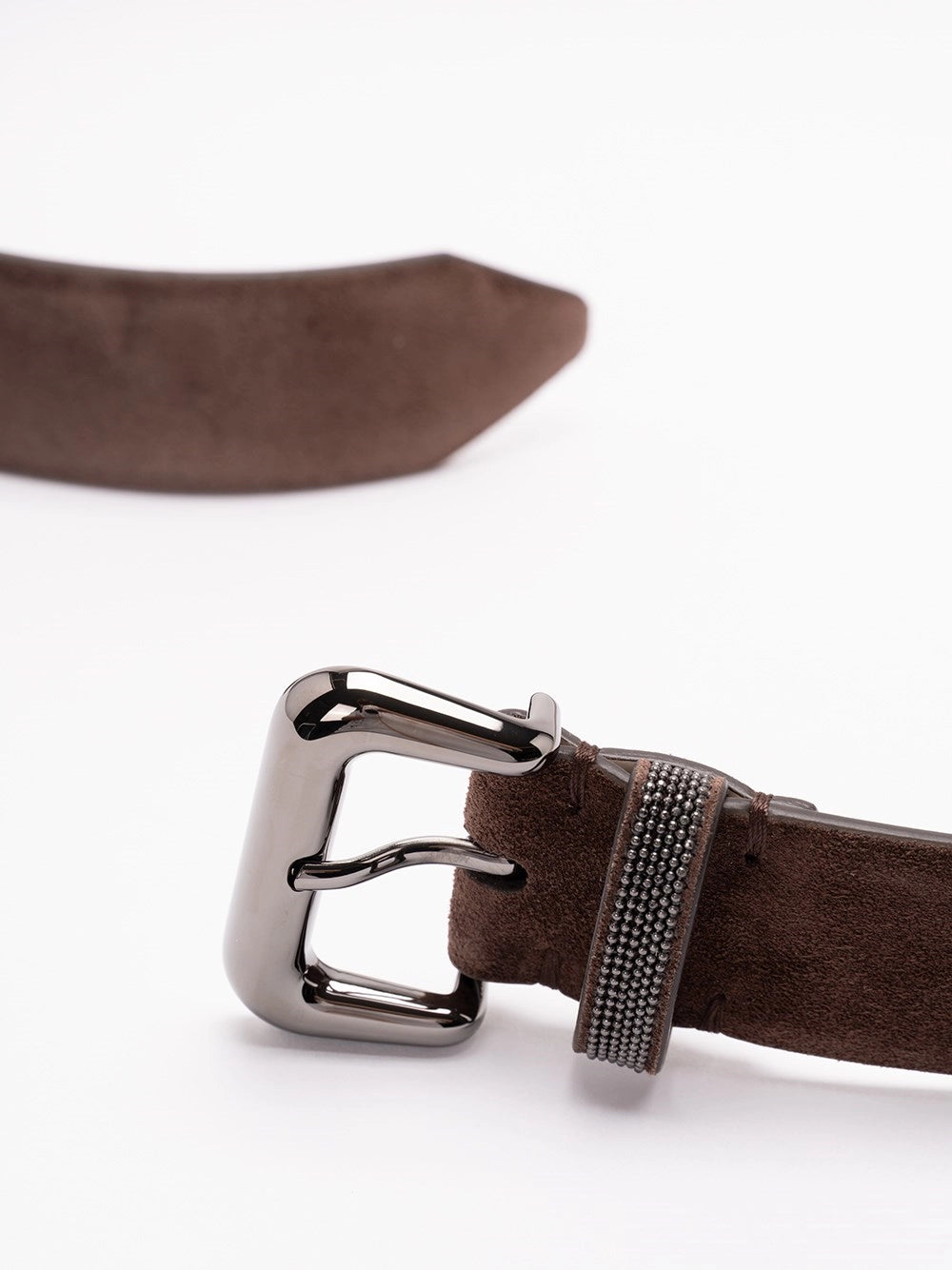 Brunello cucinelli Brunello Cucinelli Women Suede Belt With Monili