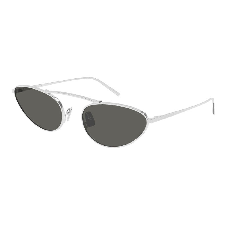 Saint Laurent Saint Laurent Sunglasses Cat Eye Full Rim, Silver Frame and Grey Lens SL538002