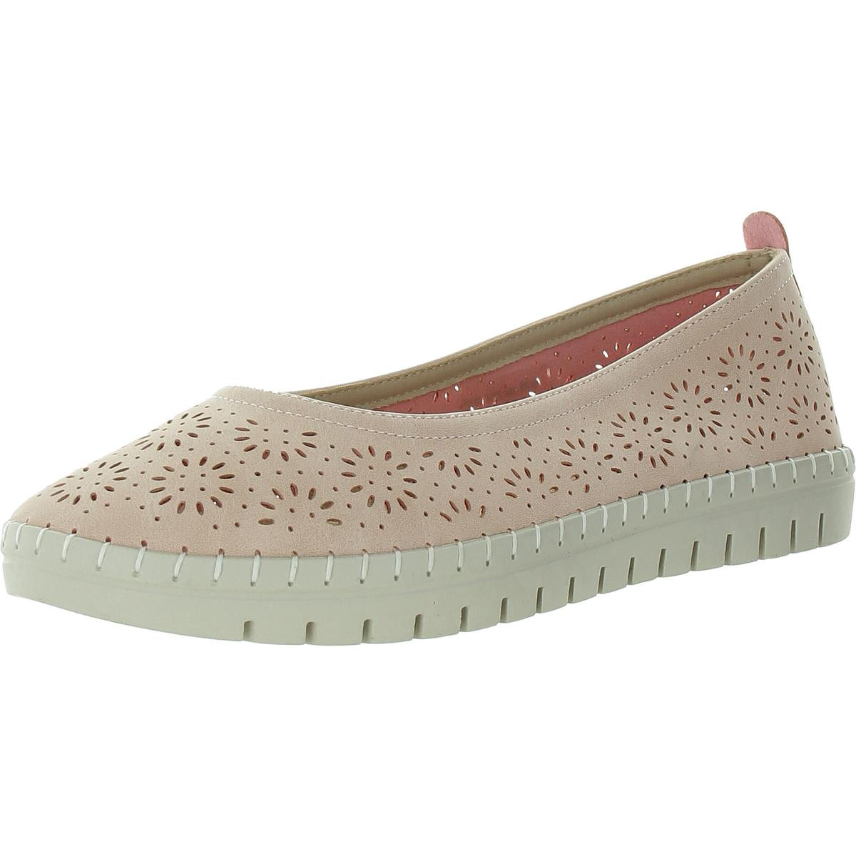 Womens Perforated Man Made Flat Shoes