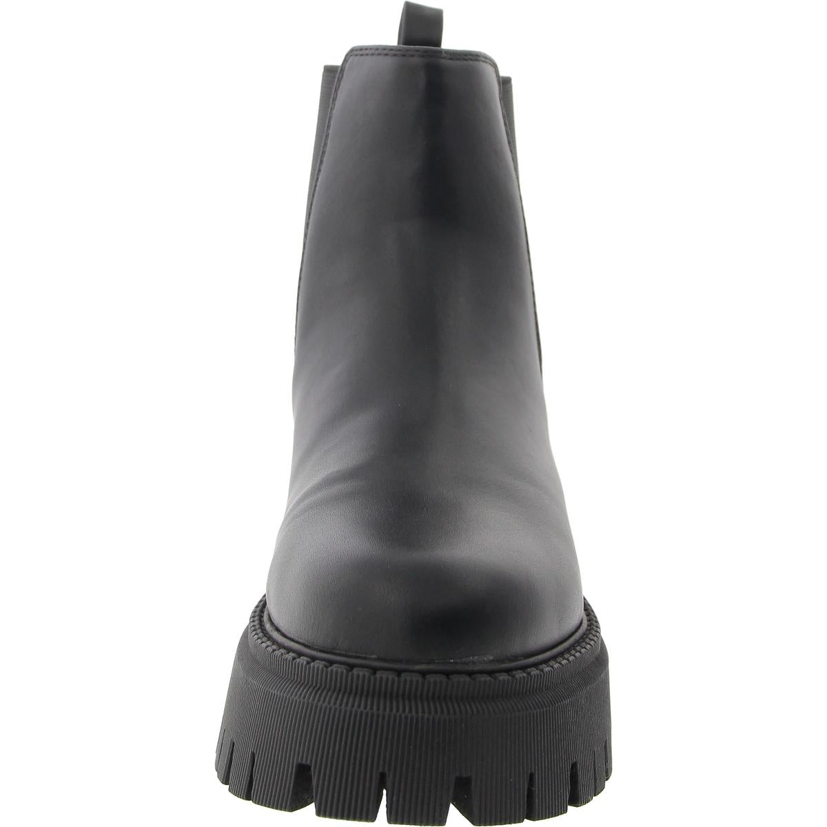Keshaa Womens Laser Cut Faux Leather Chelsea Boots