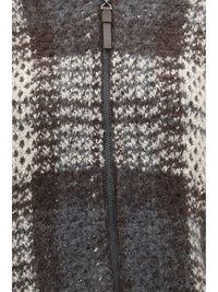 BRUNELLO CUCINELLI Brunello Cucinelli Women Checked Wool Zip Cardigan