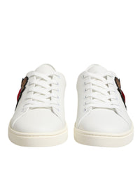 Dolce & Gabbana White Leather Sacred Heart Patch Sneakers Women's Shoes