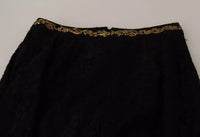 Dolce & Gabbana Black Lace Gold Baroque SPECIAL PIECE Women's Shorts