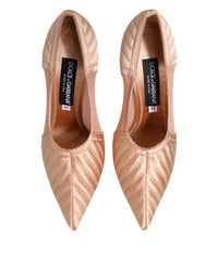 Dolce & Gabbana Dolce & Gabbana Cipria Nude Satin Mesh Stiletto Pumps Women's Shoes
