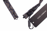 Dolce & Gabbana Dolce & Gabbana Blue Silk Baroque Fantasi Tied Bow Tie Men's Papillon