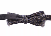Dolce & Gabbana Dolce & Gabbana Blue Silk Baroque Fantasi Tied Bow Tie Men's Papillon