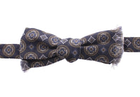 Dolce & Gabbana Dolce & Gabbana Blue Silk Baroque Fantasi Tied Bow Tie Men's Papillon
