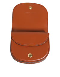 Dolce & Gabbana Dolce & Gabbana Brown Leopard Print Calf Leather Small Coin Purse Women's Wallet