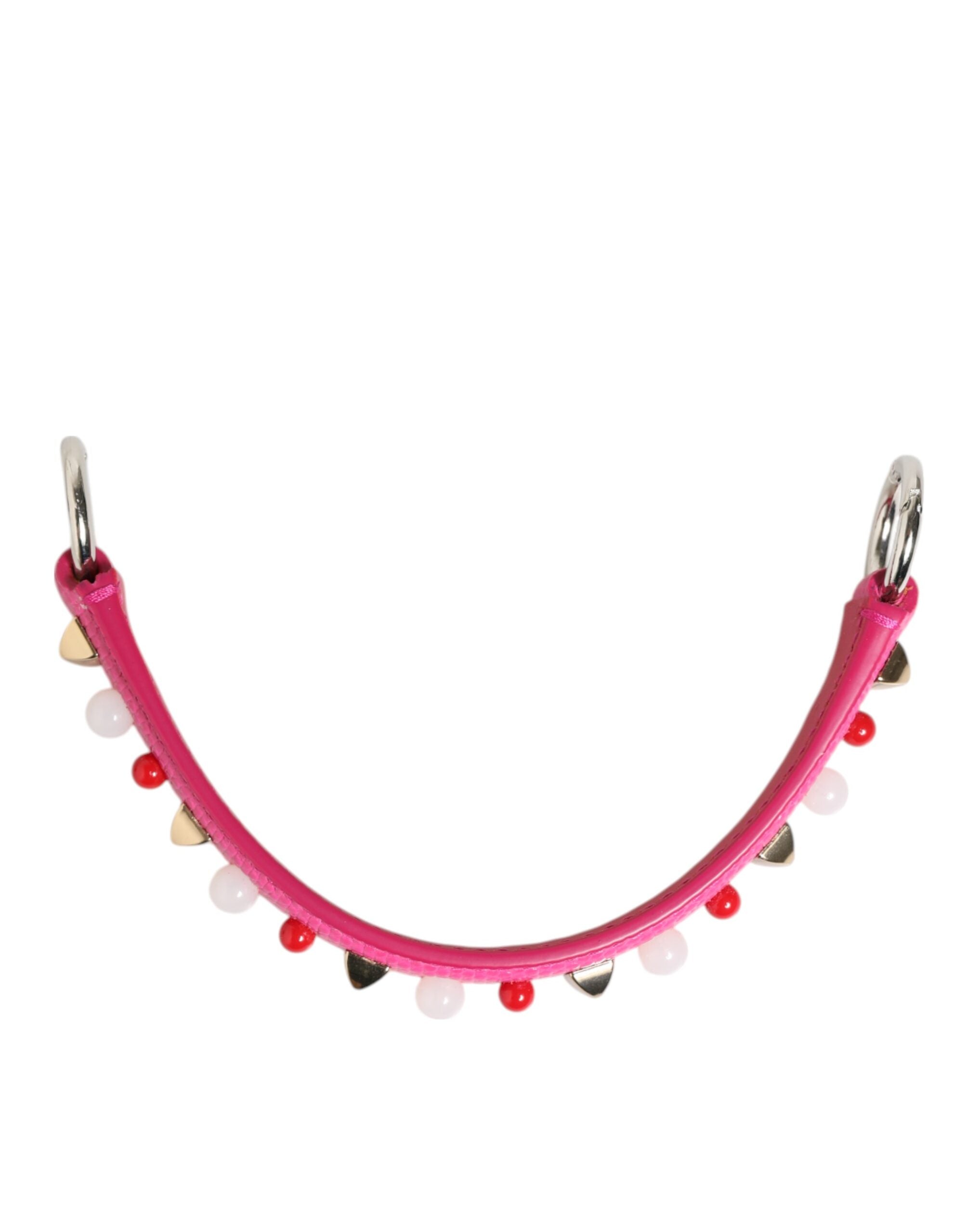 Dolce & Gabbana Dolce & Gabbana Pink Embellished Leather Bag Handle Women Shoulder Women's Strap