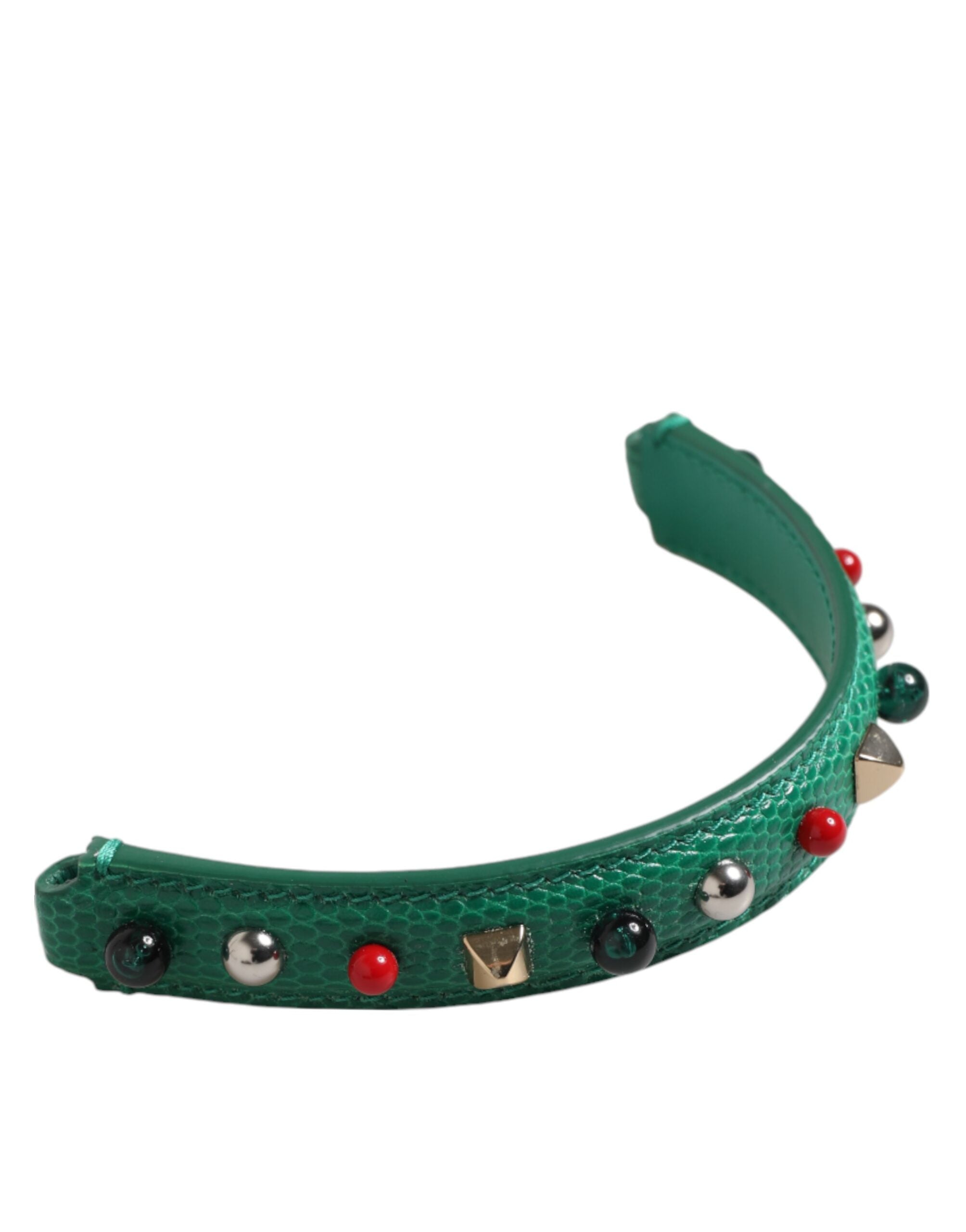 Dolce & Gabbana Dolce & Gabbana Green Embellished Leather Bag Handle Women Shoulder Women's Strap