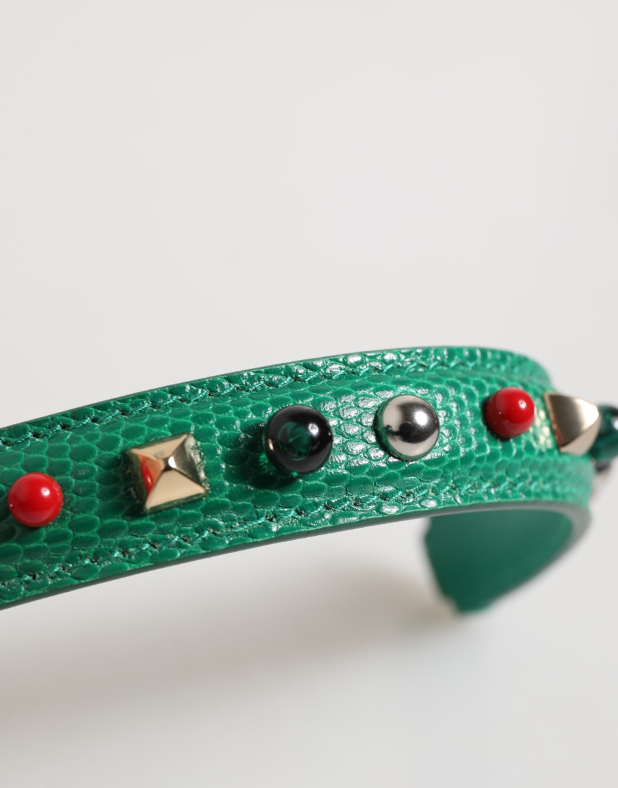 Dolce & Gabbana Dolce & Gabbana Green Embellished Leather Bag Handle Women Shoulder Women's Strap