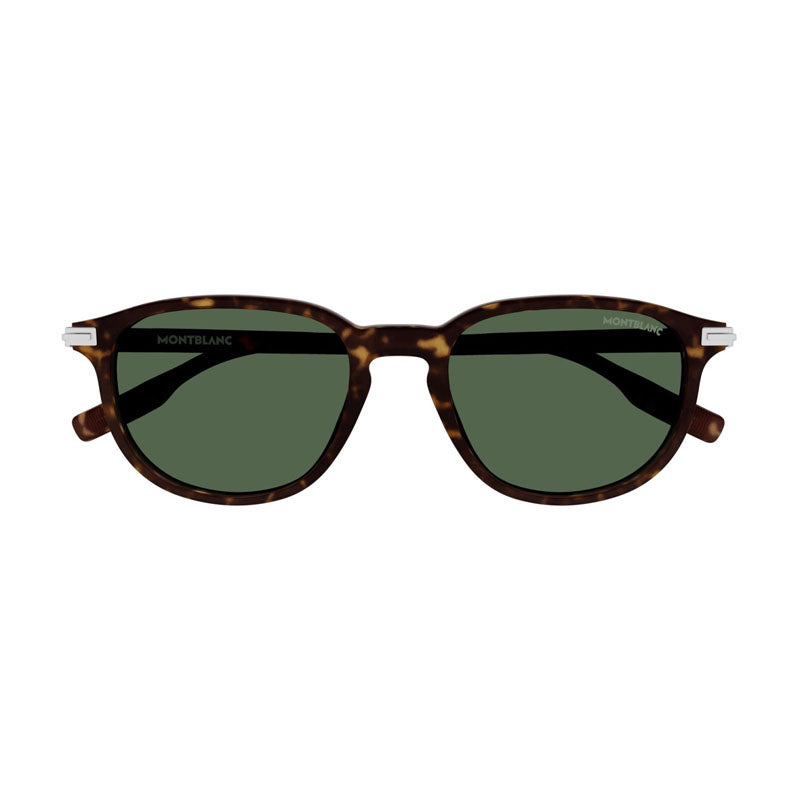 Montblanc Sunglasses Square Full Rim, Havana Frame and Green Lens MB0276S002
