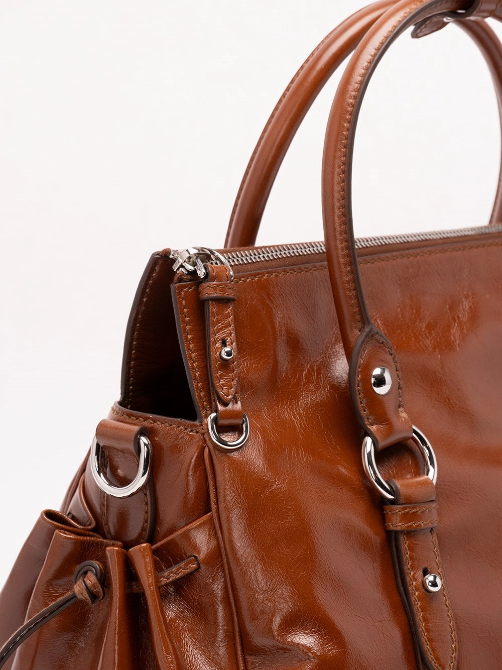 Miu Miu Women Shiny Leather Handbag