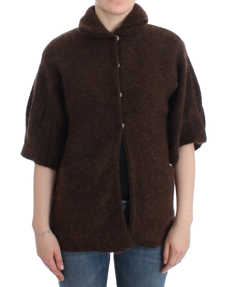Cavalli Cavalli Brown mohair knitted Women's cardigan