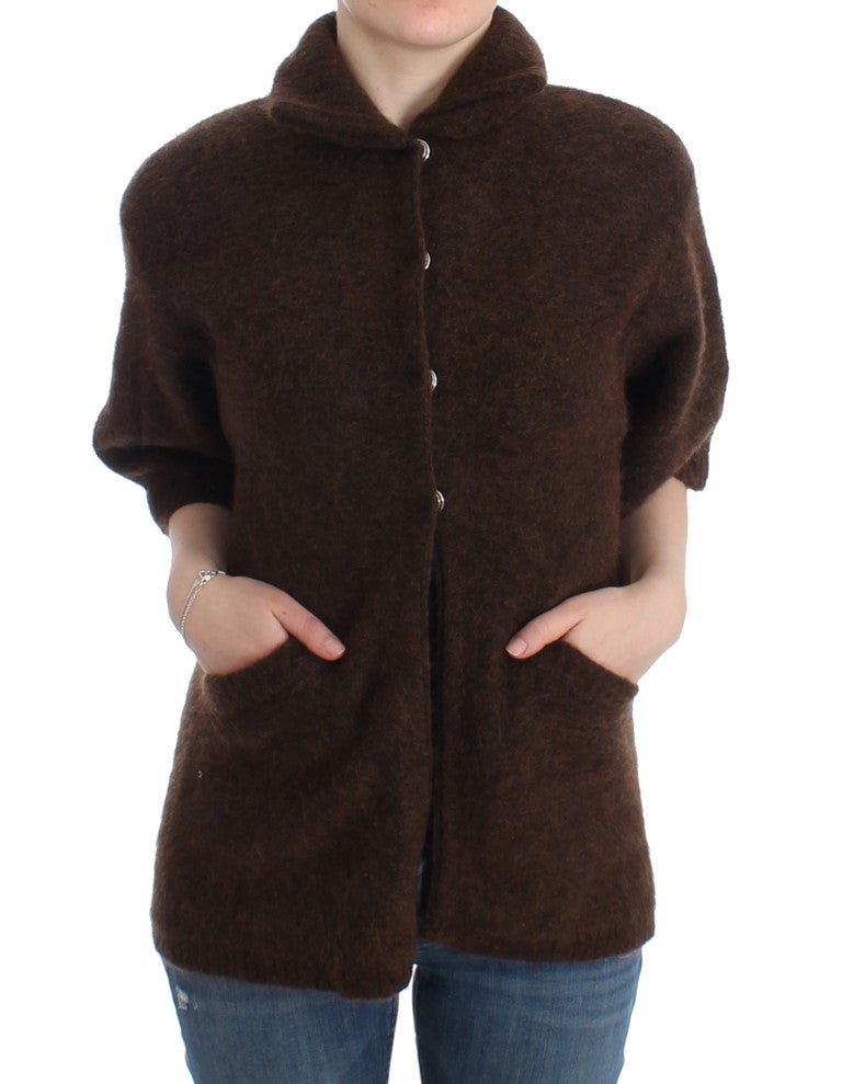 Cavalli Cavalli Brown mohair knitted Women's cardigan
