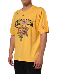 Dolce & Gabbana Yellow Secret Graden Floral Cotton CrewNeck Men's T-shirt