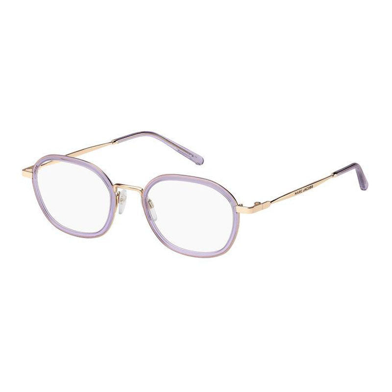 Marc Jacobs Eyeglasses Square Full Rim, Lilac/Gold Frame and Clear Demo Lenses Lens MARC702/G078900