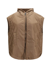 MAX MARA THE CUBE Max Mara The Cube Women Hooded Padded Vest In Water Repellent Canvas