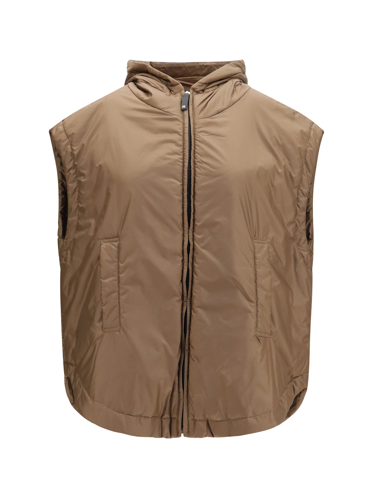 MAX MARA THE CUBE Max Mara The Cube Women Hooded Padded Vest In Water Repellent Canvas
