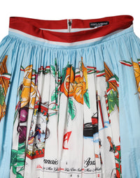 Dolce & Gabbana White Calendar Print Cotton Gathered Maxi Women's Skirt