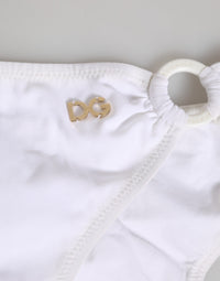 Dolce & Gabbana White Logo Swimsuit 2 Piece Top Bottom Women's Swimwear
