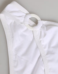 Dolce & Gabbana White Logo Swimsuit 2 Piece Top Bottom Women's Swimwear