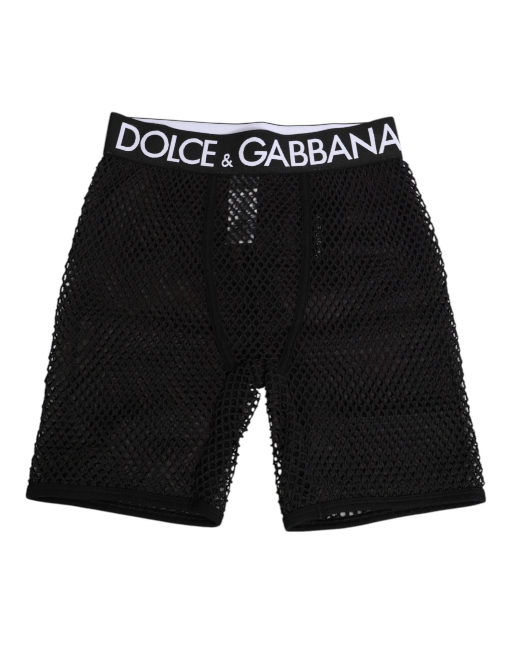 Dolce & Gabbana Dolce & Gabbana Black Cotton Logo Shorts Midi Trouser Women's Underwear
