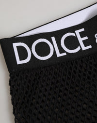 Dolce & Gabbana Dolce & Gabbana Black Cotton Logo Shorts Midi Trouser Women's Underwear