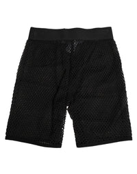 Dolce & Gabbana Dolce & Gabbana Black Cotton Logo Shorts Midi Trouser Women's Underwear