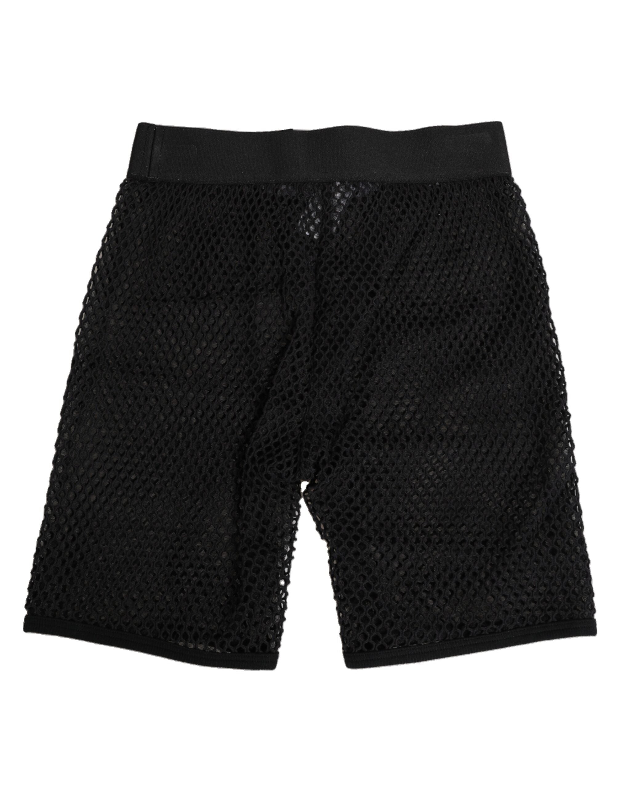 Dolce & Gabbana Dolce & Gabbana Black Cotton Logo Shorts Midi Trouser Women's Underwear