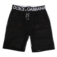 Dolce & Gabbana Dolce & Gabbana Black Cotton Logo Shorts Midi Trouser Women's Underwear