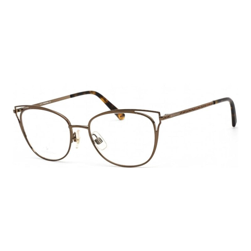 Swarovski Eyeglasses Cat Eye Full Rim, Matte Dark Brown Frame and Clear Demo Lenses Lens SK5260049
