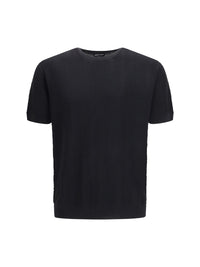 Giorgio Armani Men Short-Sleeved Cotton And Silk Sweater