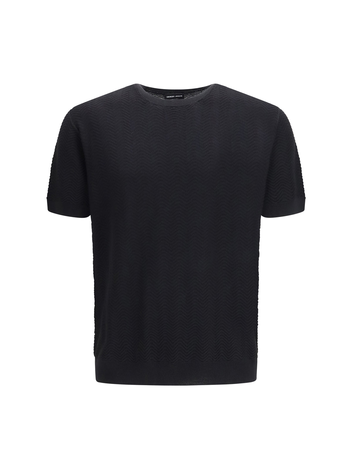 Giorgio Armani Men Short-Sleeved Cotton And Silk Sweater
