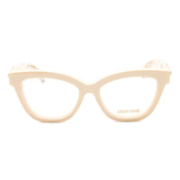 Roberto Cavalli Eyeglasses Cat Eye Full Rim, Shiny Beige Frame and Clear Demo Lens Lens VRC07209X7